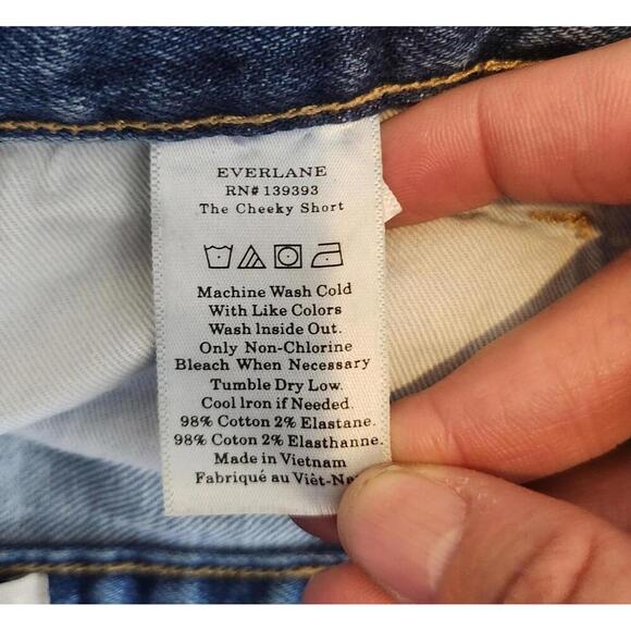 Everlane Shorts Womens 28 Denim The Cheeky High Rise Cutoff Frayed Hem - Picture 6 of 6